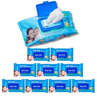 Imagem de Kit com 10 Pacotes de Lenços/Toalhas Umedecidos Bebê | Feliz Ultra Care - Com Tampinha 1200 folhas