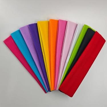 Imagem de Bandanas esportivas - faixas de cabelo para ioga faixas de exercício elásticas macias e elásticas (coloridas)