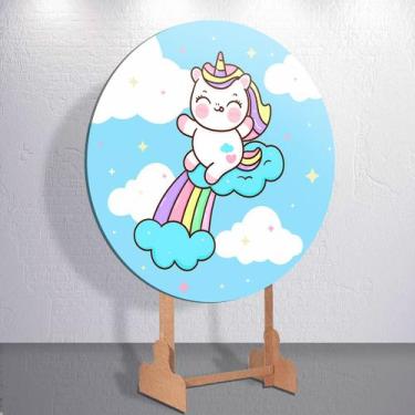 Imagem de Capas Painel Sublimadas Redondo Para Festa Infantil Estilo Unicórnio M