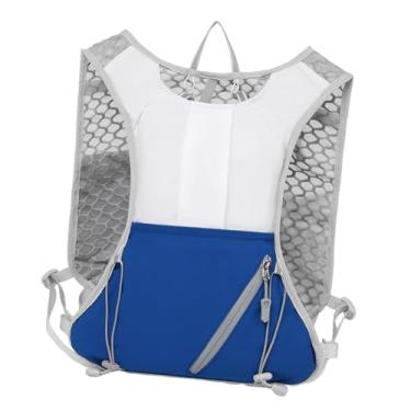 Imagem de YIJU Colete de corrida e caminhada, mochila respirável, versátil, ajustável, para homens e mulheres, colete de hidratação, Branco Azul