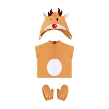 Imagem de MotiveTech Fantasia de rena infantil, roupa fofa de rena para festa temática infantil, M