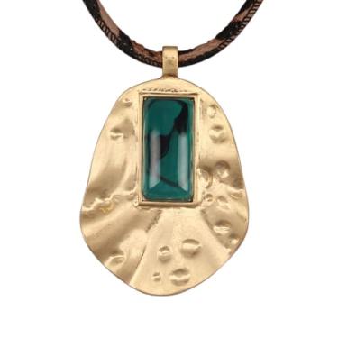 Imagem de Jeilwiy Colar feminino boho estilo hippie, grosso, longo, de couro, gargantilha preta, boêmio, Couro sintético, Sem Pedra Preciosa