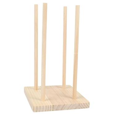 Imagem de UGPLM Organizador de fita de madeira, suporte de carretel, floricultura, costura, artesanato, prateleira, linhas, papel de embrulho, economizador de espaço, S