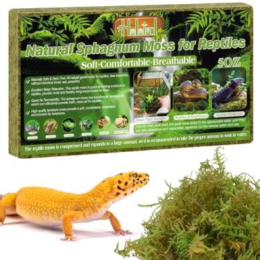 Imagem de Halatool Musgo esfagno natural de 142 g para répteis - musgo vivo verde de 8 litros para plantas de terrário, musgo de réptil de fibra longa para leopardo, lagartixa, cobra, hamsters, tartarugas