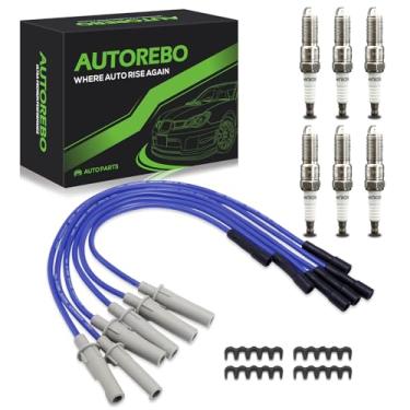 Imagem de Conjunto de 6 peças de fios de vela de ignição 5019593AA 53188 RC-CRX070S e 6 velas de ignição irídio conjunto compatível com Chrysler Dodge Pacifica Town Country Voyager Grand Caravan Routan V6 3.3L