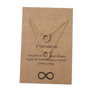 Imagem de Best Friend Bestie Colares, presentes para 2 mulheres, colar circular, presente para melhores amigas, presentes de amizade, colares de presente para duas amigas e mulheres