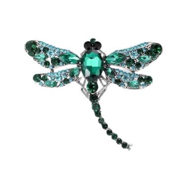 Imagem de Broche de libélula de strass elegante para mulheres - acessório masculino de terno de casamento e festa, One Size, Cristal Metal, Sem Pedra Preciosa