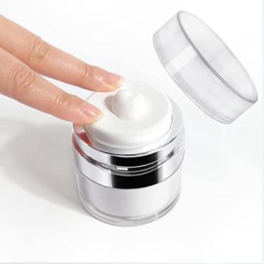 Imagem de Garrafa de bomba Airless, dispensador de vácuo recarregável para hidratante, loção e produtos cosméticos, Branco, 1.0 Oz