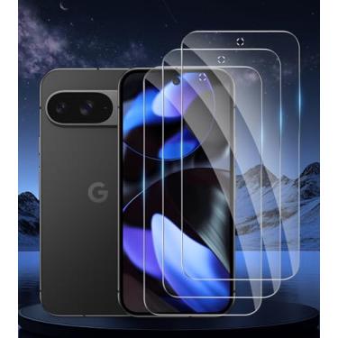 Imagem de 3 películas de vidro compatíveis com Google Pixel 10/Pixel 10 Pro/Pixel 9/Pixel 9 Pro [compatível com desbloqueio de impressões digitais] [pacote com 3] [vidro temperado] [dureza 9H] [vidro temperado
