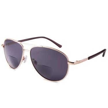 Imagem de Óculos de sol Readers EYEGUARD Unisex Bifocal UV400 Gold Frame