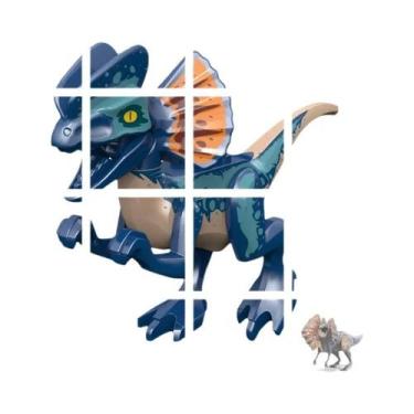 Imagem de Blocos De Montar De Dinossauros Jurássicos: Velociraptor, Triceratops,