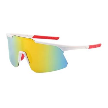 Imagem de Óculos de sol para ciclismo com lentes espelhadas, proteção UV400 para áreas externas, óculos de sol esportivos para cic
