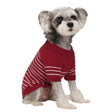 Imagem de Suéter de malha para cães, 1 peça de suéter despojado para filhotes e gatos, roupas quentes de inverno para gatos, cães pequenos, chihuahua, buldogue, pug, beagles, dachshund yorkie (vermelho, grande)