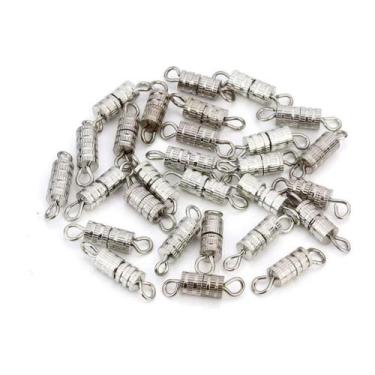 Imagem de Fecho Rosca Para Bijuterias 14Mm Prata Com 50 Unidades - Lns