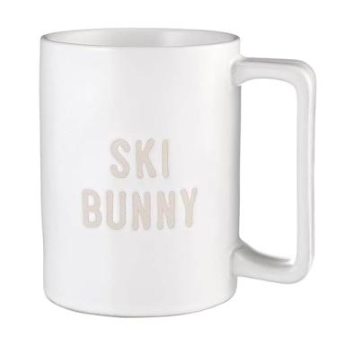Imagem de Santa Barbara Design Studio Caneca de cerâmica para café/chá Face Alt, 10,8 cm de altura, Ski Bunny