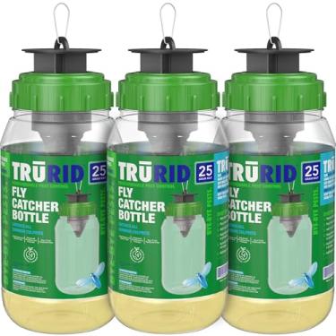 Imagem de Garrafa apanhadora de moscas - Armadilha de moscas reutilizável para uso externo - Adicione água para pegar moscas de casa e cavalo no jardim, quintal e celeiro, armadilha transparente de 25 gramas,