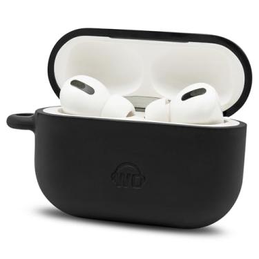 Imagem de WC CaseZ AirPods Pro – Capa protetora de silicone macio com chaveiro para Apple AirPods Pro e AirPods Pro 2 da Wicked Cushions | Designs à prova de choque, poeira e malvados | Preto