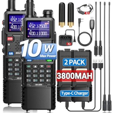 Imagem de BAOFENG Rádio 10W Rádio Amador De Longo Alcance Ar-5Rm Rádio Portátil Bidirecional Noaa Receptor Meteorológico Dtmf Walkie Talkies Recarregáveis Copiar Frequência 999Ch K5 Plus Com Carregador Usb-C