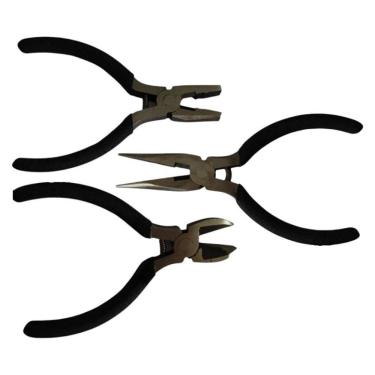 Imagem de 3 Mini Alicates Universal - Bico Meia Cana - Corte Diagonal