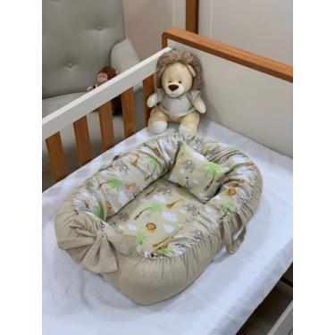 Imagem de Ninho Redutor Bebê Linha Safari – Conforto e Proteção para Menino e Menina no Berço (SAFARI CÁQUI)