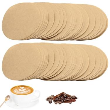 Imagem de Moicstiy 400 filtros de papel de café cru, papéis de filtro expresso de 64 mm para máquinas portafilter, tela redonda descartável de 6 cm compatível com máquinas de café expresso padrão