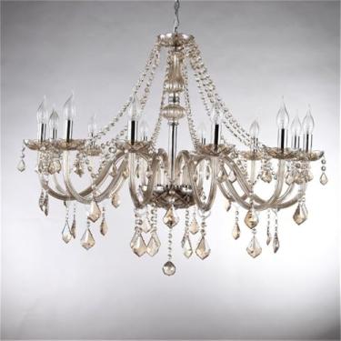 Imagem de Lustre de cristal de luxo europeu com LED, ideal para sala de estar, restaurante, quarto, villa, hotel, loja de roupas, salão de beleza, café, bar, karaokê e outras aplicações. Luminária pen