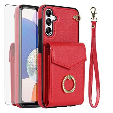 Imagem de Asuwish Capa de telefone para Samsung Galaxy S25 FE 5G capa carteira com protetor de tela de vidro temperado e anel de bloqueio RFID suporte suporte de cartão de crédito acessórios celulares S 25 EF