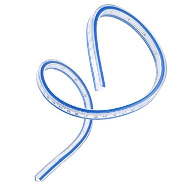Imagem de Régua curva flexível, régua flexível Plástico resistente e flexível para desenho e costura para projetos de artesanato em madeira(Régua de cobra de 60 cm)