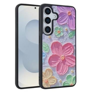 Imagem de LazyGoose Capa para Samsung Galaxy S25 Plus, floral vibrante, linda arte de flores florescendo, fina e sem fio, proteção contra quedas de ângulo de nível militar (jardim pastel)