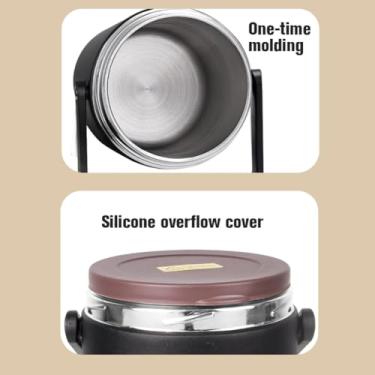 Imagem de HuGei Thermos Jarra de alimentos isolada para alimentos quentes térmica lancheira térmica de aço inoxidável, 2 camadas de potes de alimentos, recipientes portáteis de grande capacidade, 1600 ml, para