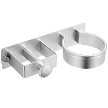 Imagem de Organizador de secador de cabelo de parede de banheiro, rack de ferramentas montado em alumínio espacial