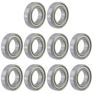 Imagem de Crapyt 6903ZZ Rolamentos rígidos de esferas, ID 17 mm OD 30 mm largura 7 mm aço cromado rolamento de esferas blindado em miniatura, 10 peças