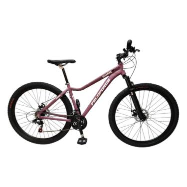Imagem de Bicicleta Bike Aro 29 MTB Alumínio 21 Velocidades Marchas Index Cabeamento Interno Feminina, Suspensão Dianteira, Freio a Disco (ROSA), 15)