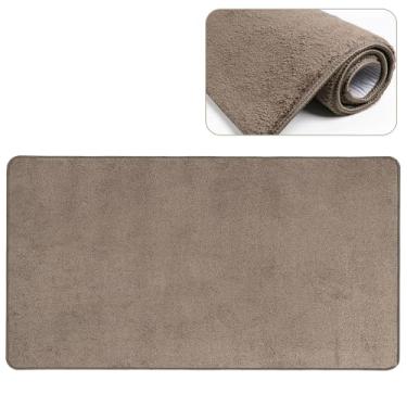 Imagem de PURE ERA Tapete para escada, tapete de aterrissagem, ultra felpudo, macio, antiderrapante, antiderrapante, resistente, sem fita, capacho interno, lavável, reutilizável, marrom, 6 x 15 cm