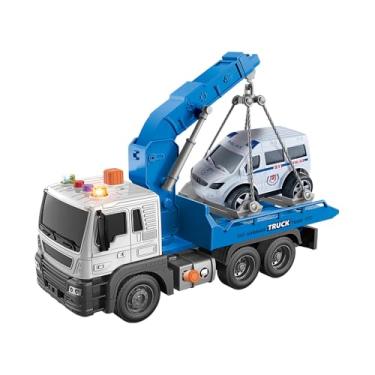 Imagem de Caminhão de Brinquedo Serviços com Luz e Som, Mecanismo de Fricção, Botão para Levantar Rampa/Caçamba, Função Interativa, Modelos Sortidos: Reboque e Coleta de Lixo