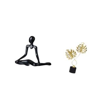 Imagem de Fenteer Estátua de Folha de Pensador Criativo, Estatueta Decorativa, Escultura de Ferro Abstrata, Ornamento de Mesa para Entrada, Quarto, Escrivanin