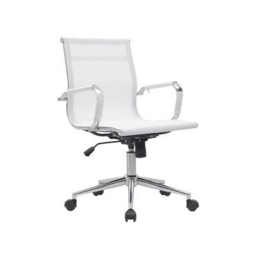 Imagem de Cadeira Diretor Tela Mesh Branca com Estrutura e Braços Cromados