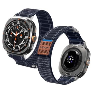 Imagem de Spigen Pulseira de tecido leve para Galaxy Watch Ultra, compatível com Samsung Galaxy Watch Ultra de 47 mm (2025/2024) WBF0, azul-marinho