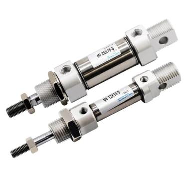 Imagem de FLKPIEGRH Mini cilindro pneumático pequeno de aço inoxidável MI12x10,15,20,25,30,40,50,60,75,80100125150-S-CA