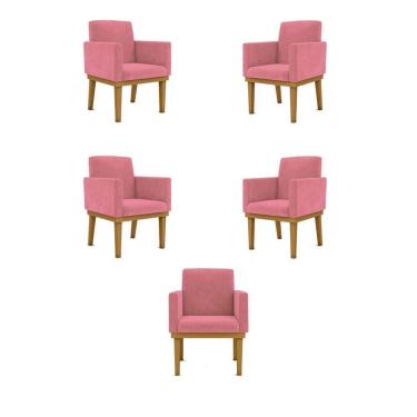 Imagem de Kit 05 Poltronas Decorativa Reforçada Balaqui Decor Cor:rosa