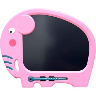 Imagem de Lousa Mágica Infantil em Formato de Elefante, LCD/ABS, 22,7x27,4cm, com Caneta, Design Divertido para Crianças +2 Anos, Cor rosa