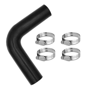 Imagem de Mangueira de pescoço de enchimento de combustível de gasolina de 2,5 cm com 4 braçadeiras - Substituição da mangueira do tanque de gás de 39 cm (90 graus)