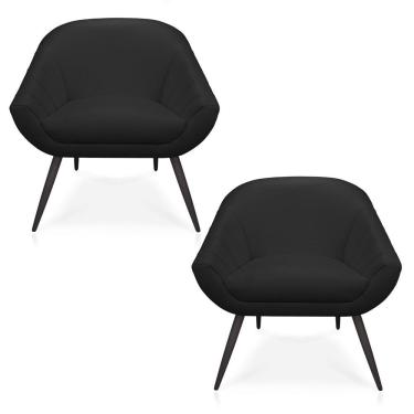 Imagem de Kit 02 Poltronas Giovana Corino Pés Palito De Ferro