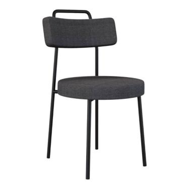 Imagem de Cadeira Sala De Jantar Kobe Estofada Com Encosto Linho Grafite - Abmaza