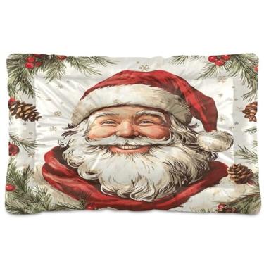 Imagem de SEHANY Cama de Natal para cães de Papai Noel, cama de gato com fundo antiderrapante, cama de canil, colchão macio para animais de estimação, lavável para cães pequenos, médios e grandes, gatos, 45,7 x