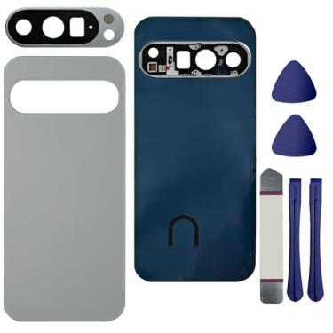 Imagem de Substituição de vidro traseiro para Pixel 9 Pro para Google Pixel 9 Pro Capa traseira de vidro com fita pré-instalada e lente de câmera + ferramentas (Hazel)