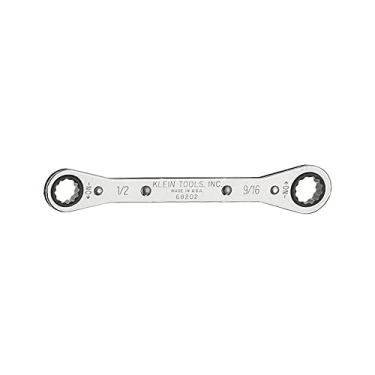 Imagem de Klein Tools Chave de catraca 68202, feita nos EUA, 1/2 polegada x 9/40.6 cm com catraca reversa e acabamento cromado
