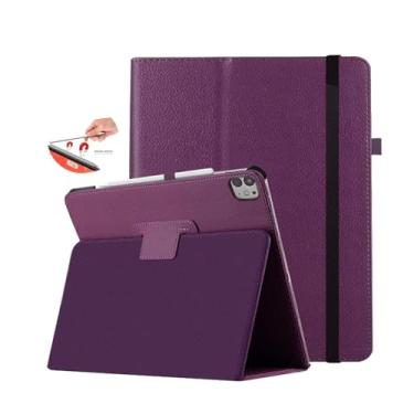 Imagem de CASZONE Capa para iPad Pro 11 polegadas 2024, couro PU A2837/A3006 iPad Pro 11 PC, capa protetora traseira, iPad Pro 11 com suporte para lápis, suporta carregamento de lápis, capa de suporte duplo