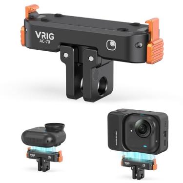 Imagem de VRIG Suporte magnético de liberação rápida para Insta 360 GO Ultra, adaptador de base magnética de expansão de liga de alumínio com orifício de parafuso de 1/4 e conector dobrável para tripé, bastão