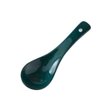 Imagem de Concha de sopa Colheres de sopa cerâmica 6 peças, colher porcelana chinesa asiática para, bolinho, wonton, café, sobremesa, cereal(Green)